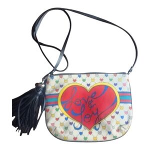 Brighton‎ Love And Joy Heart Design Crossbody Shoulder Bag Canvas Purse